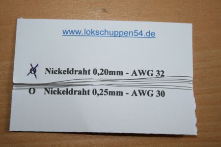 Nickeldraht 0,20 mm AWG 32 1 lfdm