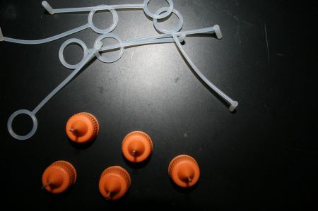 Nadelcap Ersatzcap incl. Verschluß / Anhänger Orange lang