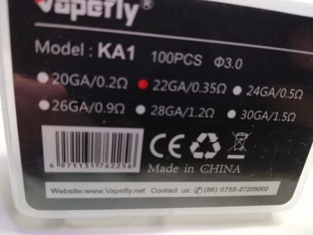 Vapefly 100 x Ka1 22 GA Prebuilt Coil 0,35 Ohm