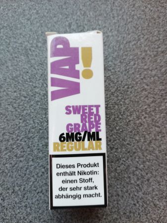 VAP! Sweet Red Grape Liquid 10ml 6mg Nikotin / ml