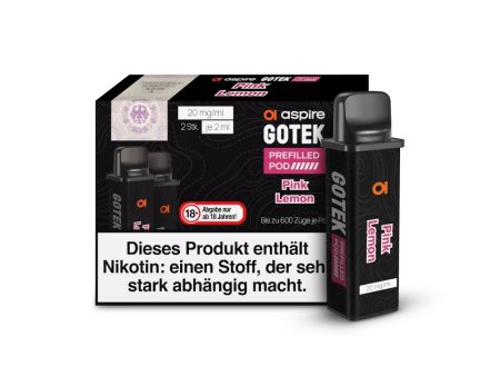 Aspire GoTek Pod Pink Lemon - 2 Stück - je ml - 20mg Nikotin /ml