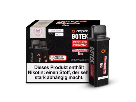 Aspire GoTek Pod Watermelon Ice - 2 Stück - je ml - 20mg Nikotin /ml