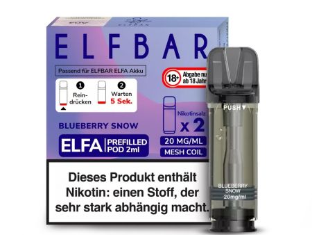 Elfbar Elfa Pod - 2 Stück  je 2 ml - 20mg/ml Nikotinsalz - Blueberry Snow ( Blaubeere mit Ice )