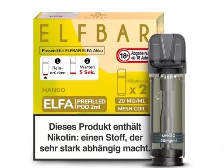 Elfbar Elfa Pod - 2 Stück  je 2 ml - 20mg/ml Nikotinsalz - Mango