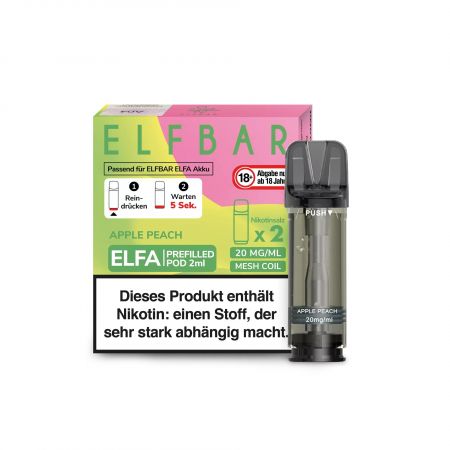Elfbar Elfa Pod - 2 Stück - 20mg/ml Nikotinsalz - Apple Peach (Apfel Pfirsich)