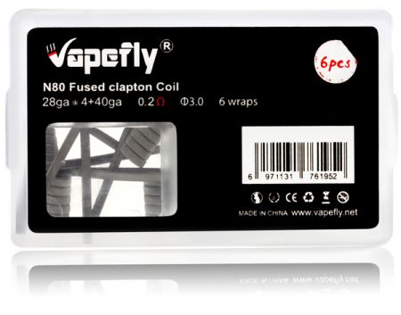 Vapefly 6x Prebuild Ni80 Fused Clapton Coil 0.2 Ohm