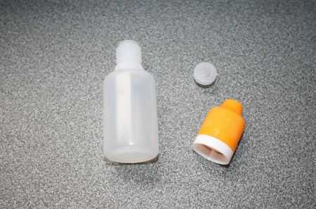 20 ml - 1 Stück Rundflaschen Tropfflasche mit Kindersicherem OriginalitätsVerschluss Orange und Slim