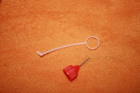 Nadelcap Ersatzcap incl. Verschluß / Anhänger Rot lang