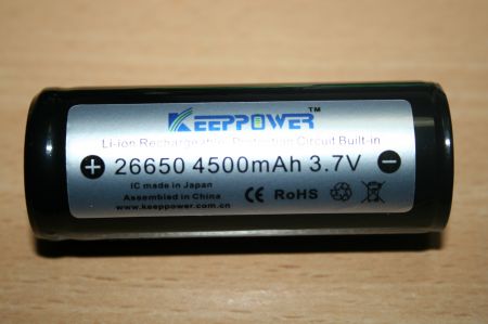Keeppower 26650 - 4500mAh, 3,7V Li-ion Akku geschützt