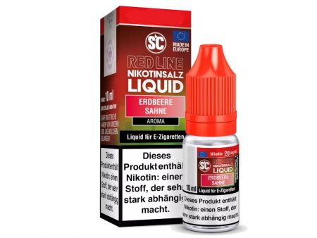 SC Red Line Nikotinsalz Liquid Erdbeer Sahne ohne Nikotin