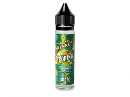 Twelve Monkeys - Aroma Tropika 10 ml Longfill 60 ml - Litschi, Papaya und Passionsfrucht