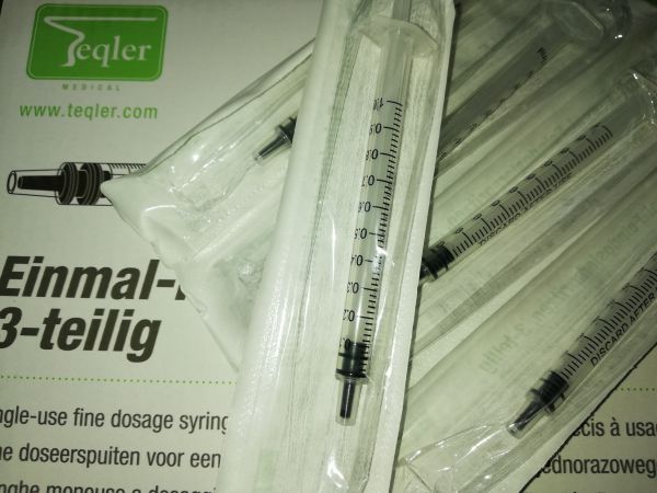 5 x Spritzen Feindosierspritze Dosierspritze Teqler 1ml