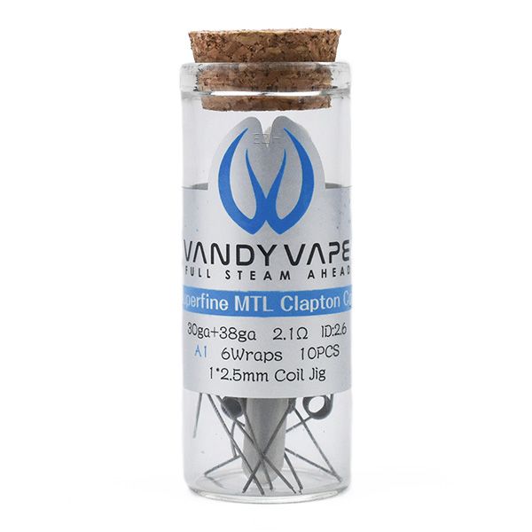 10 x Vandy Vape Prebuilt Clapton Helix Coil 28ga (A1) x 38 ga (ni80) + 2 + 26 ga (A1) x 2 0,3 Ohm Single