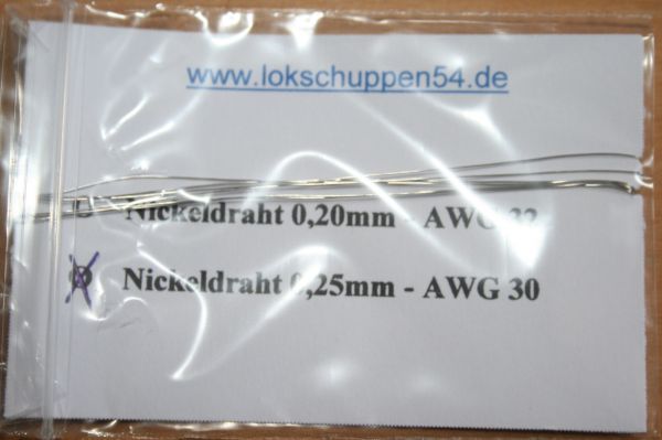 Nickeldraht 0,25 mm AWG 30 1 lfdm