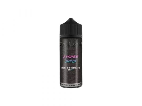 MaZa - Lychee Bomb on Ice - 10ml Aroma in 120ml Flasche Longfill - Litschis, Brombeeren und etwas Kühle