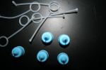 5 x Nadelcap Ersatzcap incl. Verschluß / Anhänger hellblau  lang (0,40 ¤/St.)